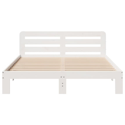 sengeramme uden madras 160x200 cm massivt fyrretræ hvid