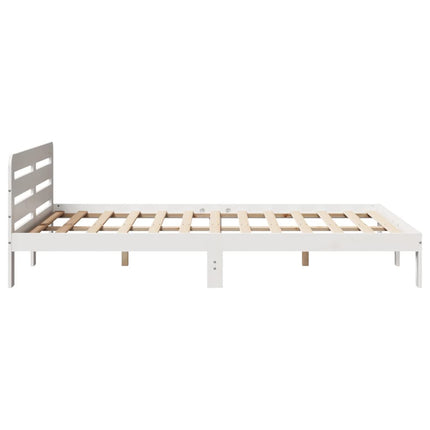 sengeramme uden madras 160x200 cm massivt fyrretræ hvid