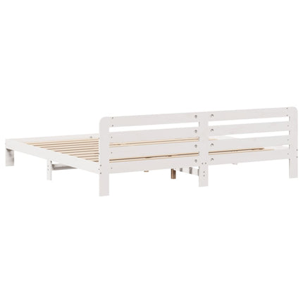 sengeramme uden madras 180x200 cm massivt fyrretræ hvid