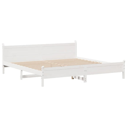 sengeramme uden madras 180x200 cm massivt fyrretræ hvid
