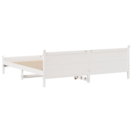sengeramme uden madras 180x200 cm massivt fyrretræ hvid
