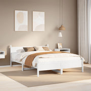 sengeramme uden madras 150x200 cm massivt fyrretræ hvid