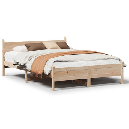 sengeramme uden madras 140x200 cm massivt fyrretræ