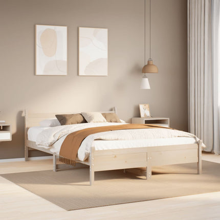 sengeramme uden madras 140x200 cm massivt fyrretræ
