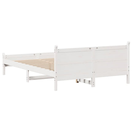 sengeramme uden madras 140x200 cm massivt fyrretræ hvid