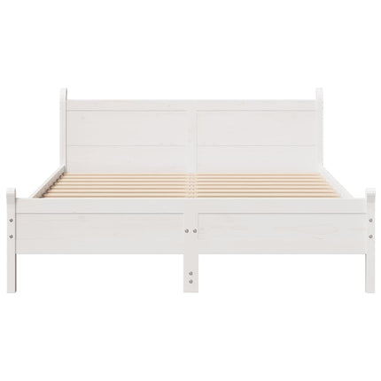 sengeramme uden madras 120x200 cm massivt fyrretræ hvid