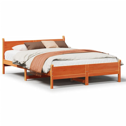 sengeramme uden madras 120x200 cm massivt fyrretræ gyldenbrun