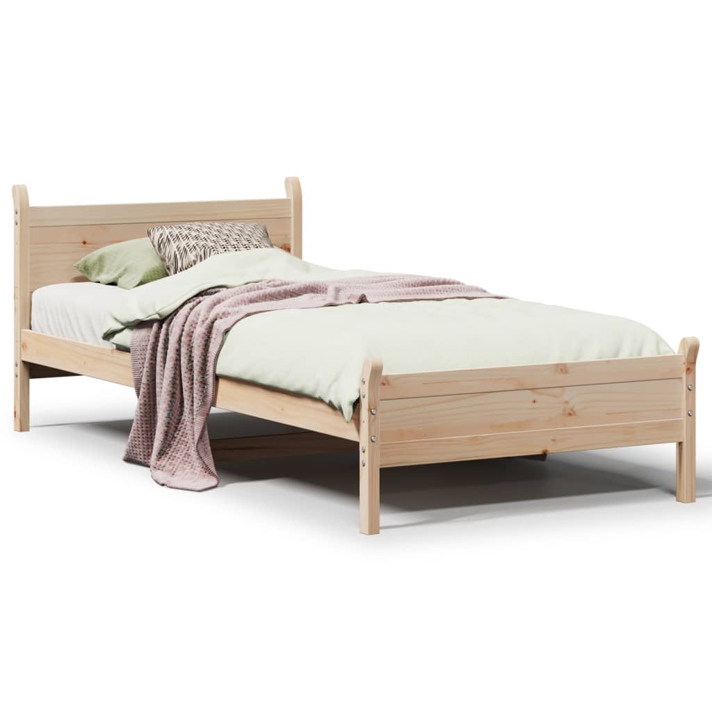 sengeramme uden madras 90x200 cm massivt fyrretræ