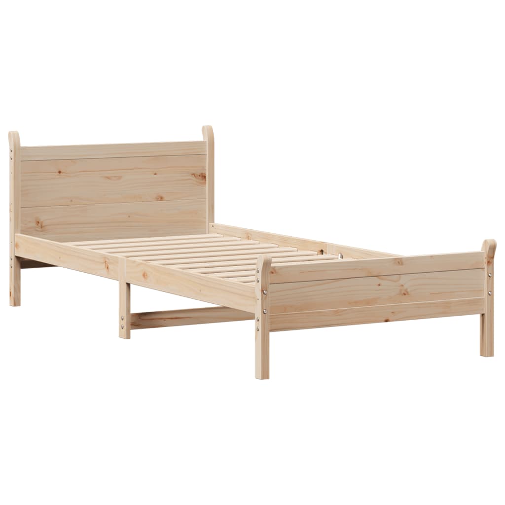 sengeramme uden madras 90x200 cm massivt fyrretræ