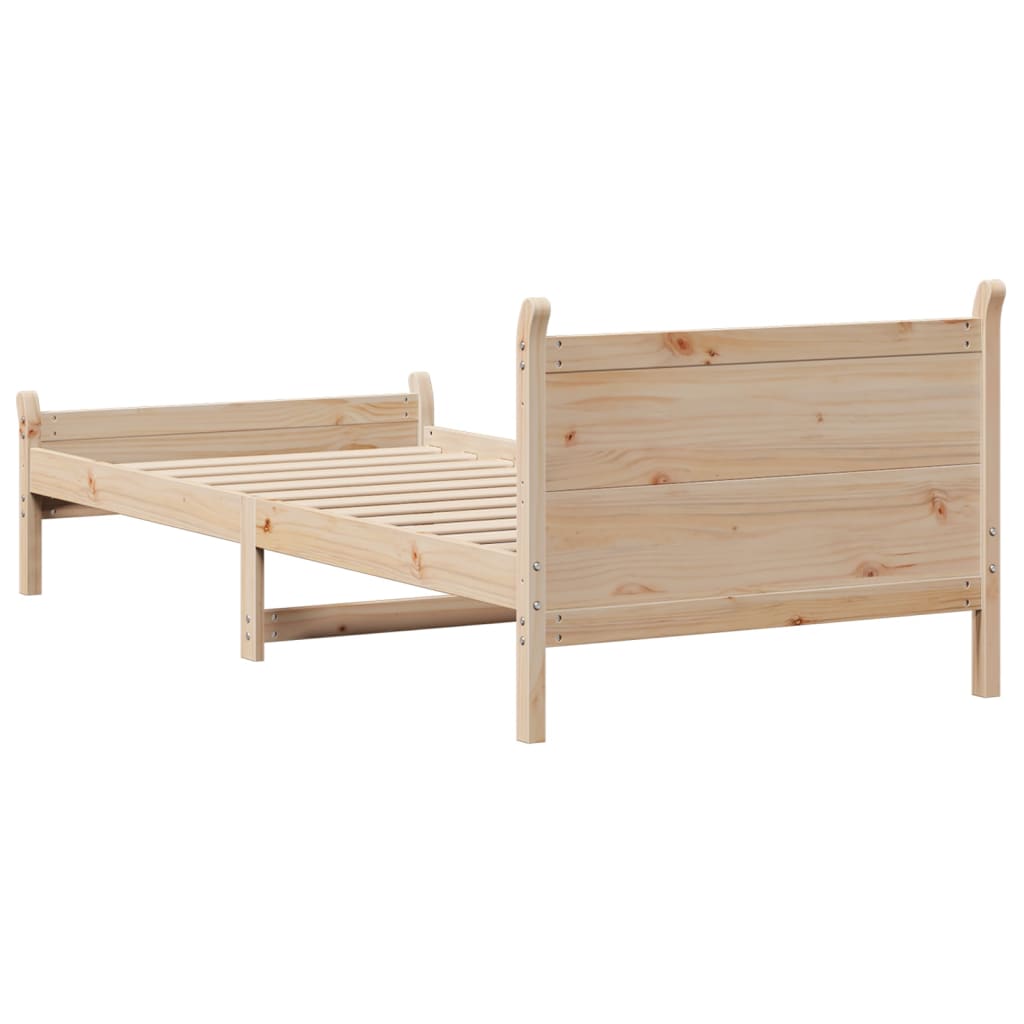 sengeramme uden madras 90x200 cm massivt fyrretræ