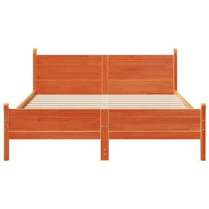 sengeramme uden madras 140x190 cm massivt fyrretræ gyldenbrun