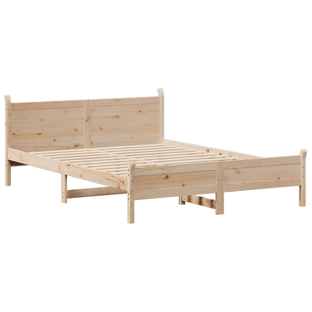 sengeramme uden madras 120x190 cm massivt fyrretræ