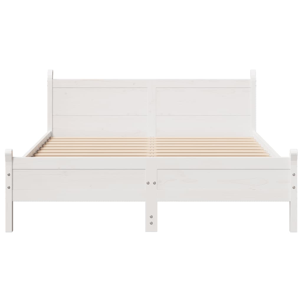 sengeramme uden madras 120x190 cm massivt fyrretræ hvid