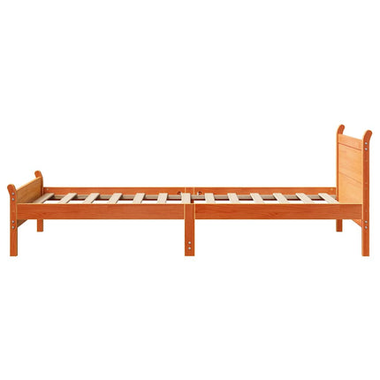 sengeramme uden madras 75x190 cm massivt fyrretræ gyldenbrun