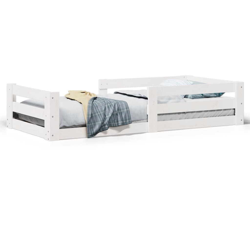 sengeramme uden madras 80x200 cm massivt fyrretræ hvid