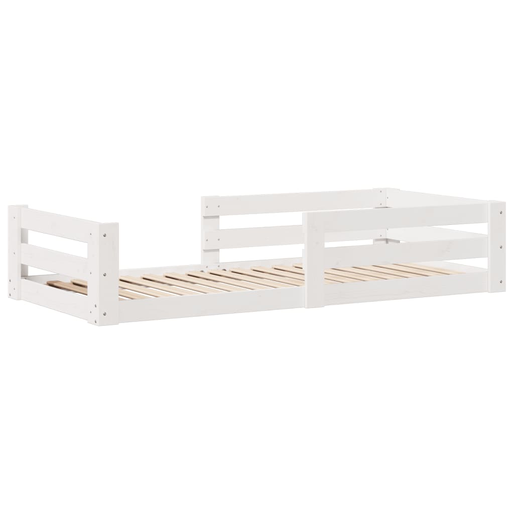 sengeramme uden madras 80x200 cm massivt fyrretræ hvid