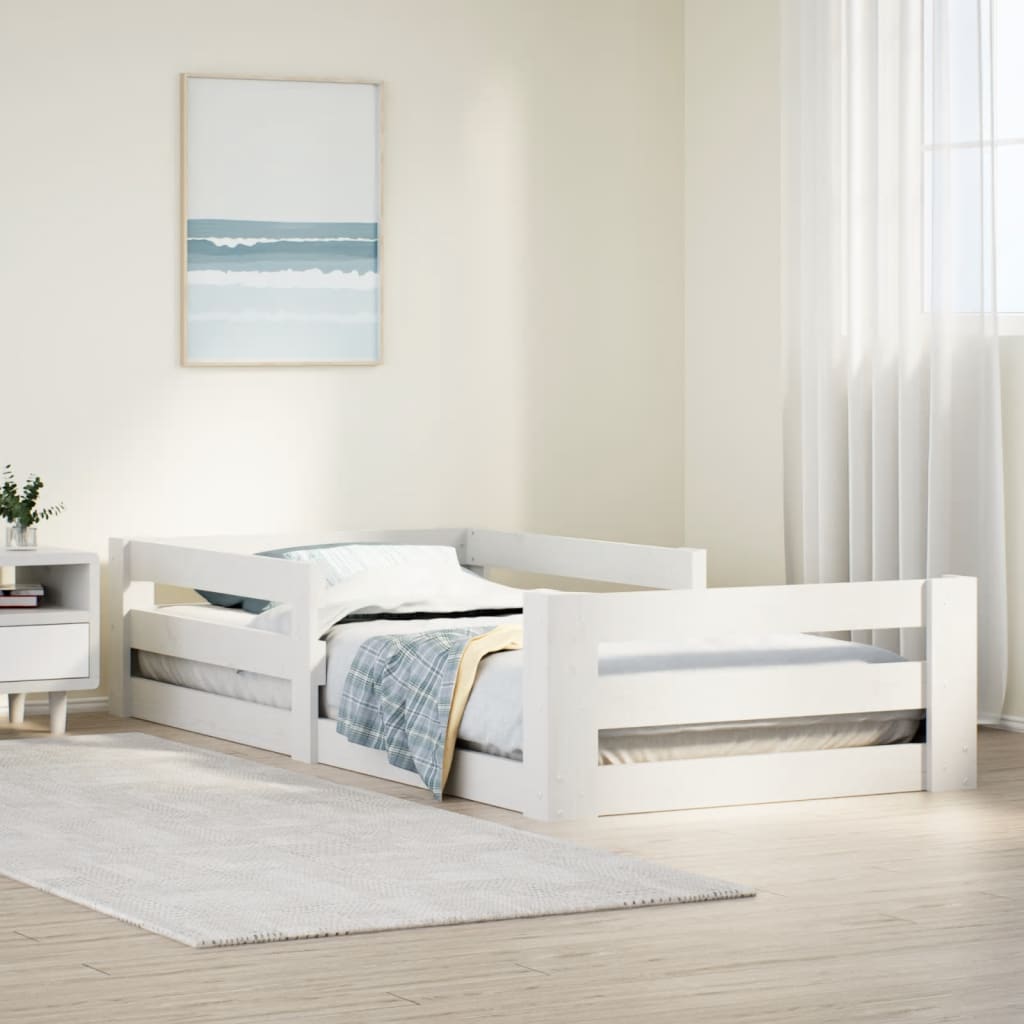 sengeramme uden madras 80x200 cm massivt fyrretræ hvid