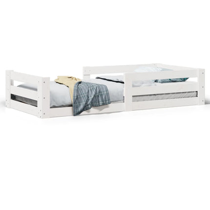 sengeramme uden madras 100x200 cm massivt fyrretræ hvid