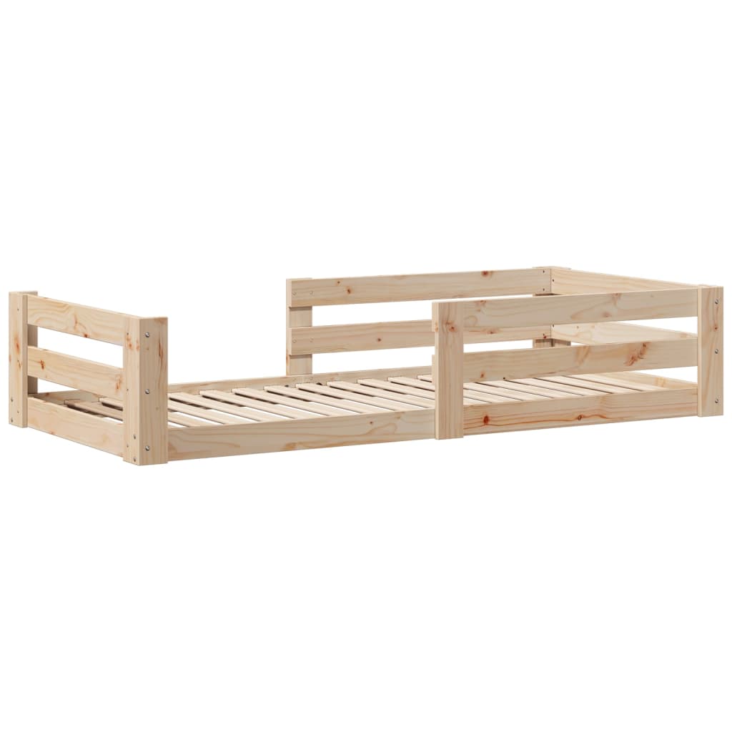 sengeramme uden madras 70x140 cm massivt fyrretræ