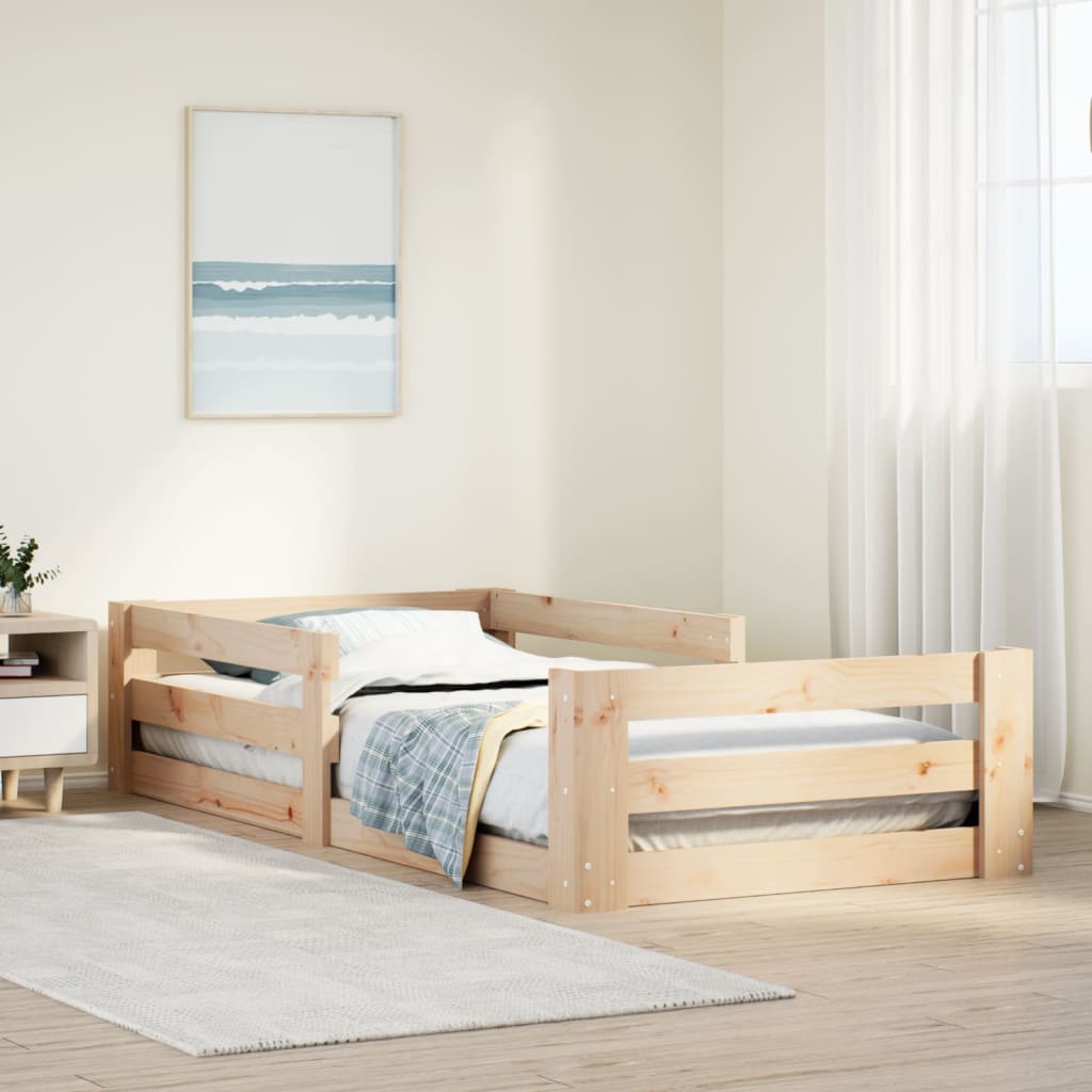 sengeramme uden madras 70x140 cm massivt fyrretræ