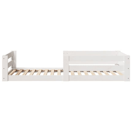 sengeramme uden madras 70x140 cm massivt fyrretræ hvid