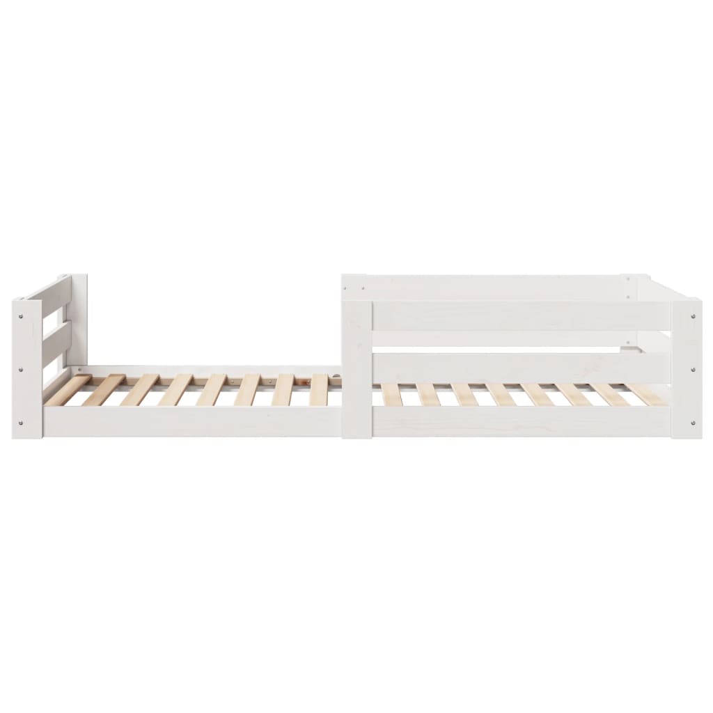 Sengeramme uden madras hvid 80x160 cm massivt træ fyrretræ