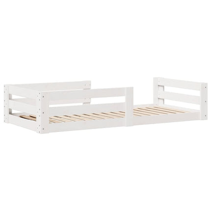 Sengeramme uden madras hvid 80x160 cm massivt træ fyrretræ