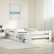 Sengeramme uden madras hvid 80x160 cm massivt træ fyrretræ