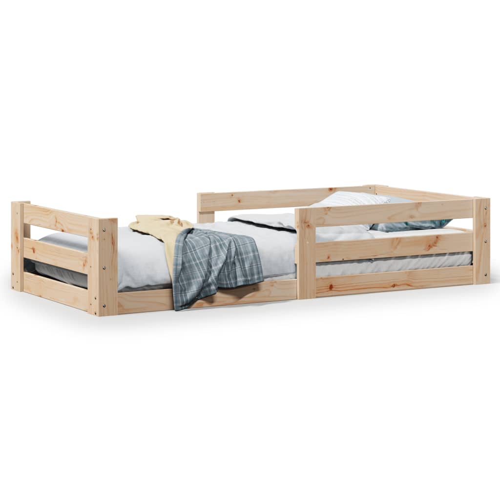 sengeramme uden madras 75x190 cm massivt fyrretræ