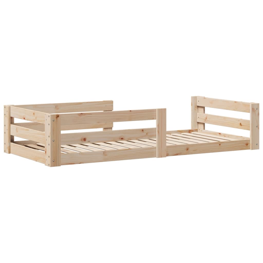 sengeramme uden madras 75x190 cm massivt fyrretræ