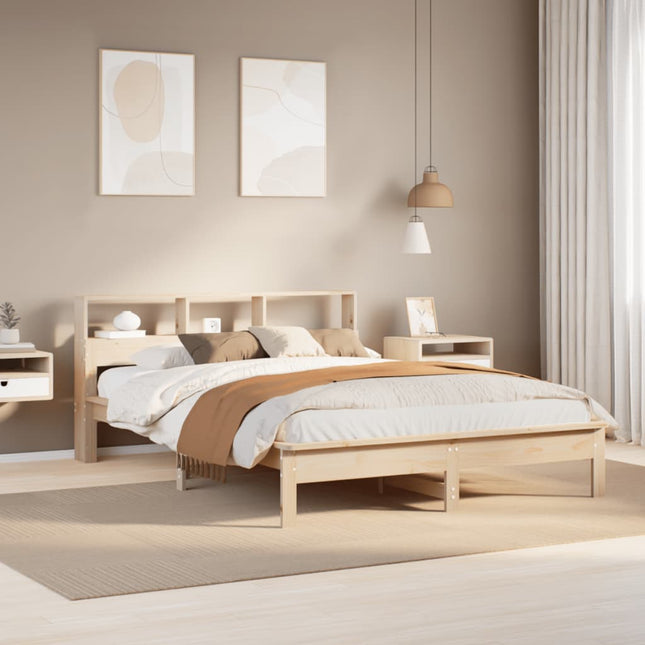 seng med reol uden madras 120x200 cm massivt fyrretræ