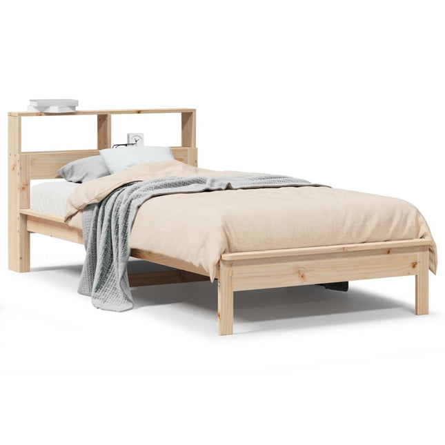 seng med reol uden madras 100x200 cm massivt fyrretræ