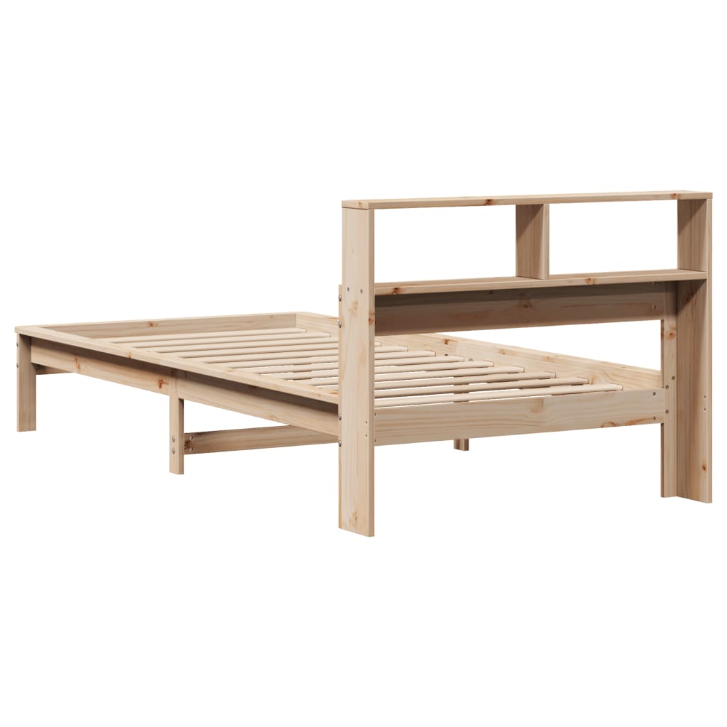 seng med reol uden madras 100x200 cm massivt fyrretræ