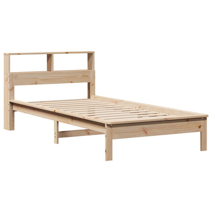 seng med reol uden madras 90x200 cm massivt fyrretræ