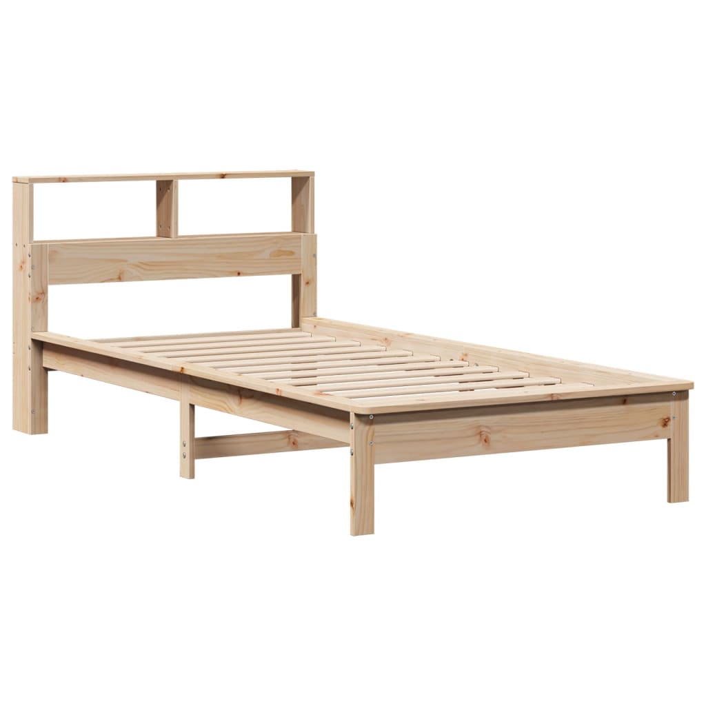 seng med reol uden madras 75x190 cm massivt fyrretræ