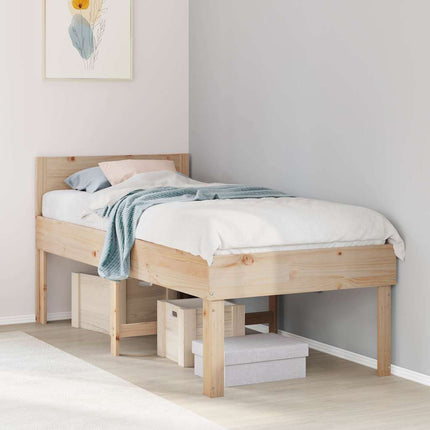 sengeramme uden madras 75x190 cm massivt fyrretræ