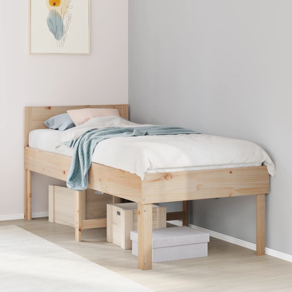 sengeramme uden madras 80x200 cm massivt fyrretræ