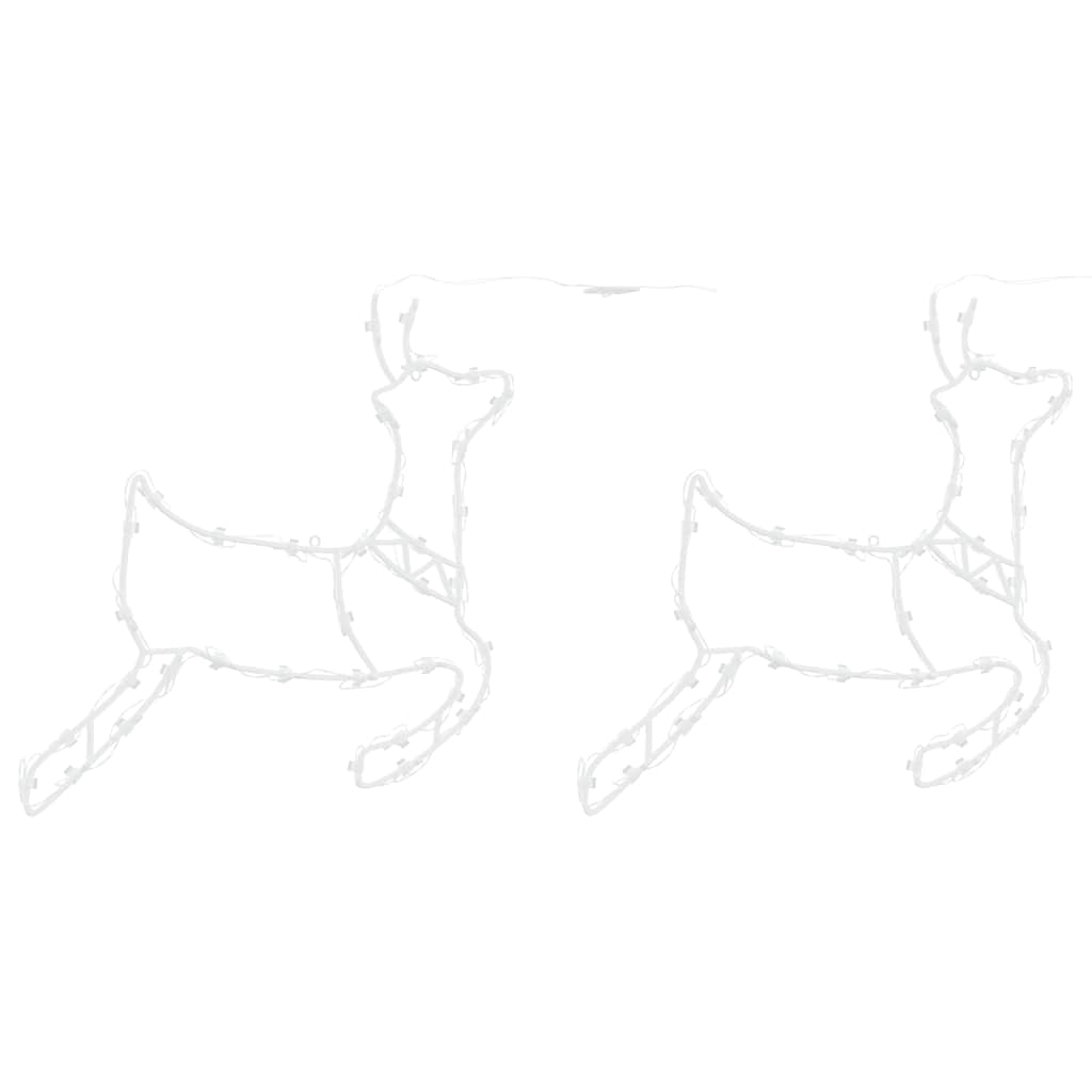 Julelys rensdyrsilhuet 2 stk 35 LED'er varm hvid