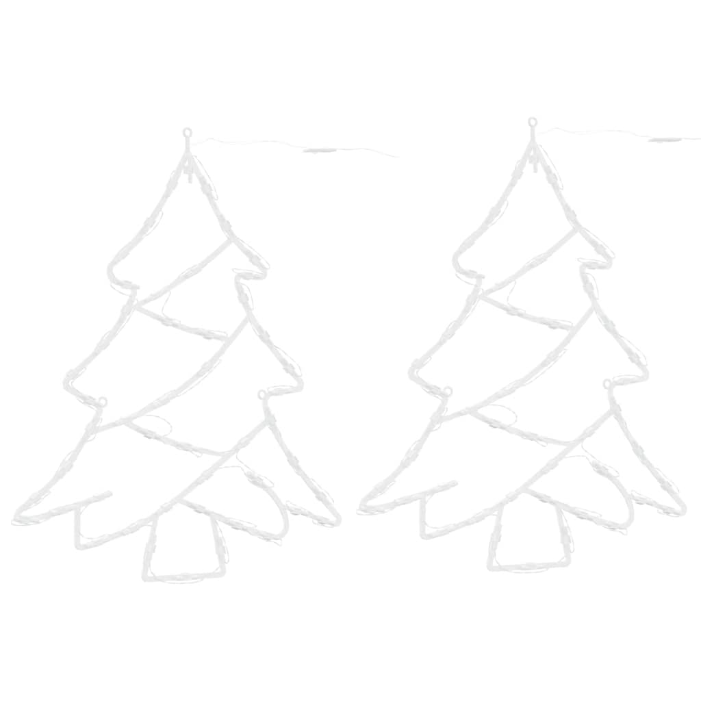 Julelys juletræssilhuet 2 stk 50 LED'er varm hvid