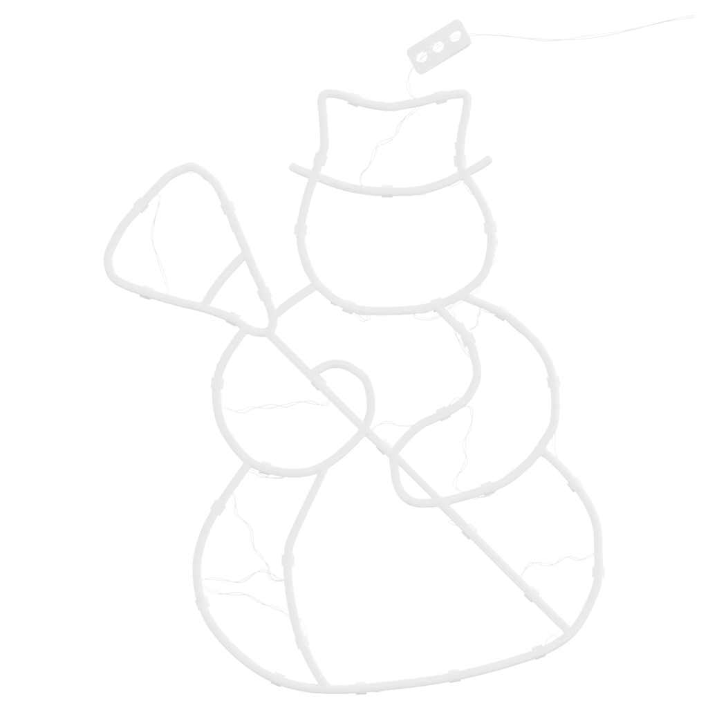 Julelys snemandssilhuet 2 stk 35 LED'er varm hvid