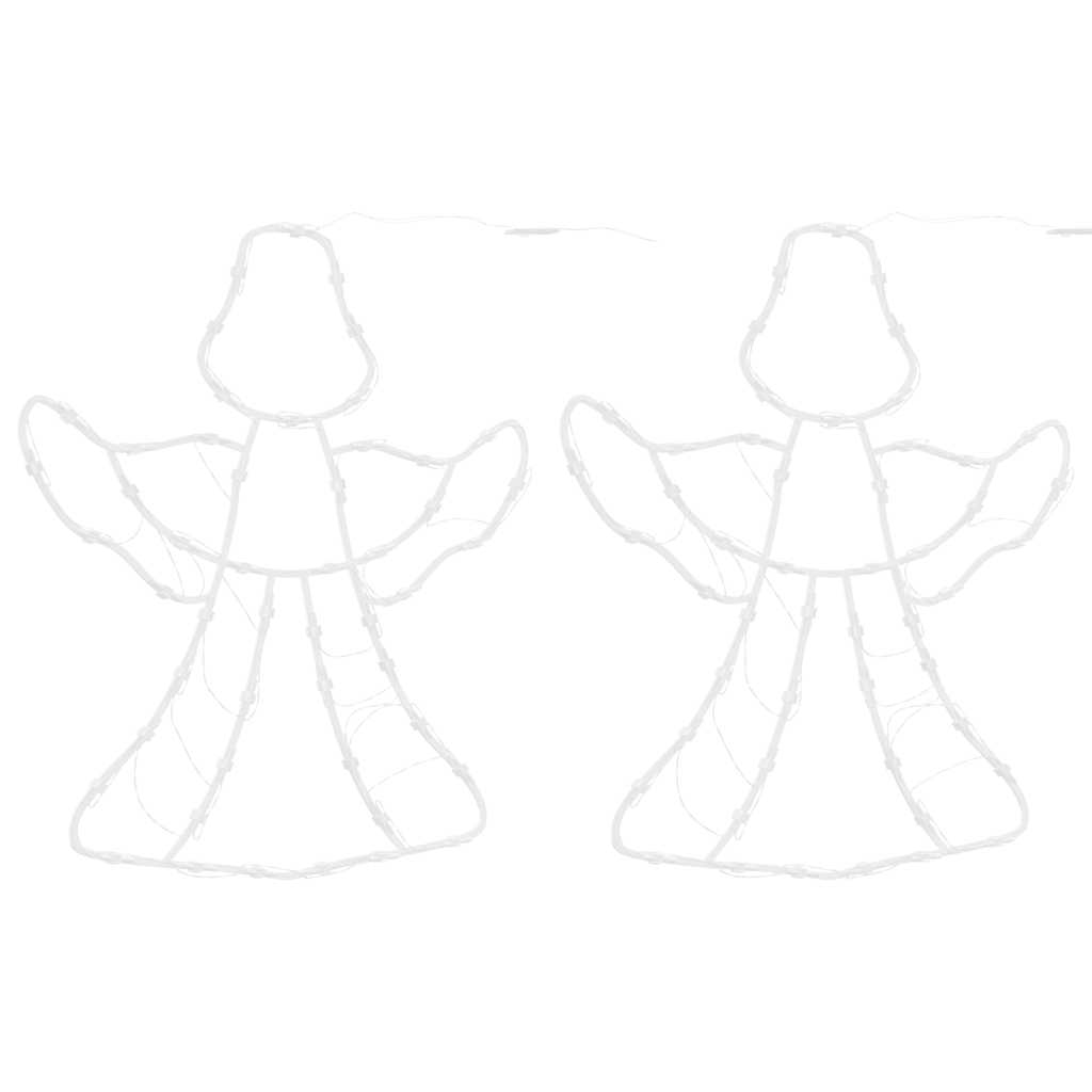 Julelys engel-silhuet 2 stk 50 LED'er varm hvid