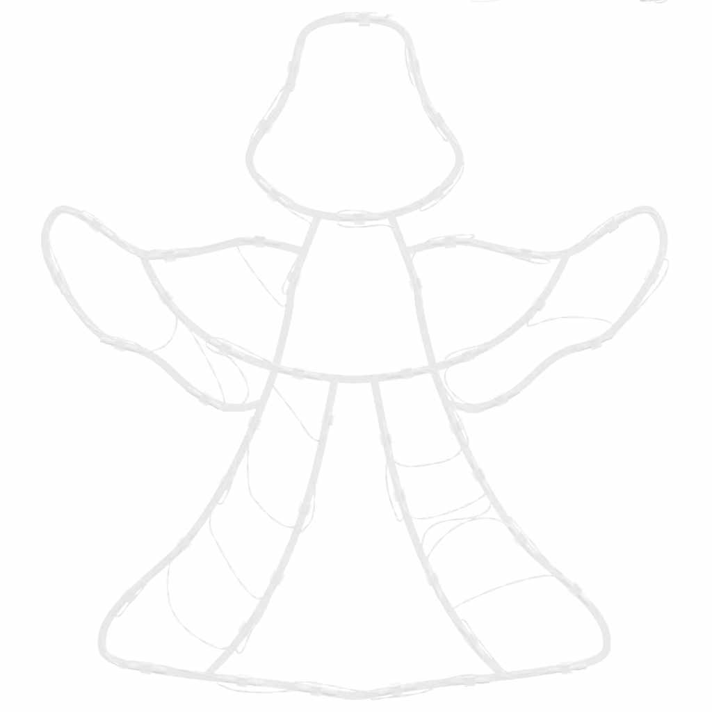 Julelys engel-silhuet 2 stk 50 LED'er varm hvid