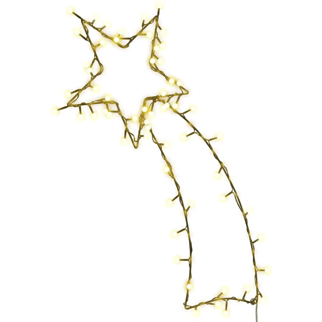 Julelys stjerneskud silhuet 80 LED'er varm hvid