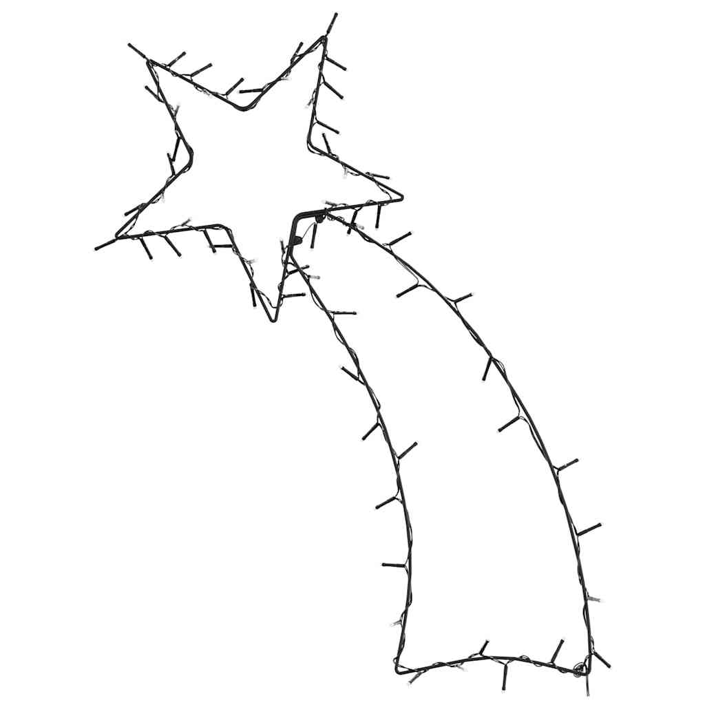 Julelys stjerneskud silhuet 80 LED'er varm hvid