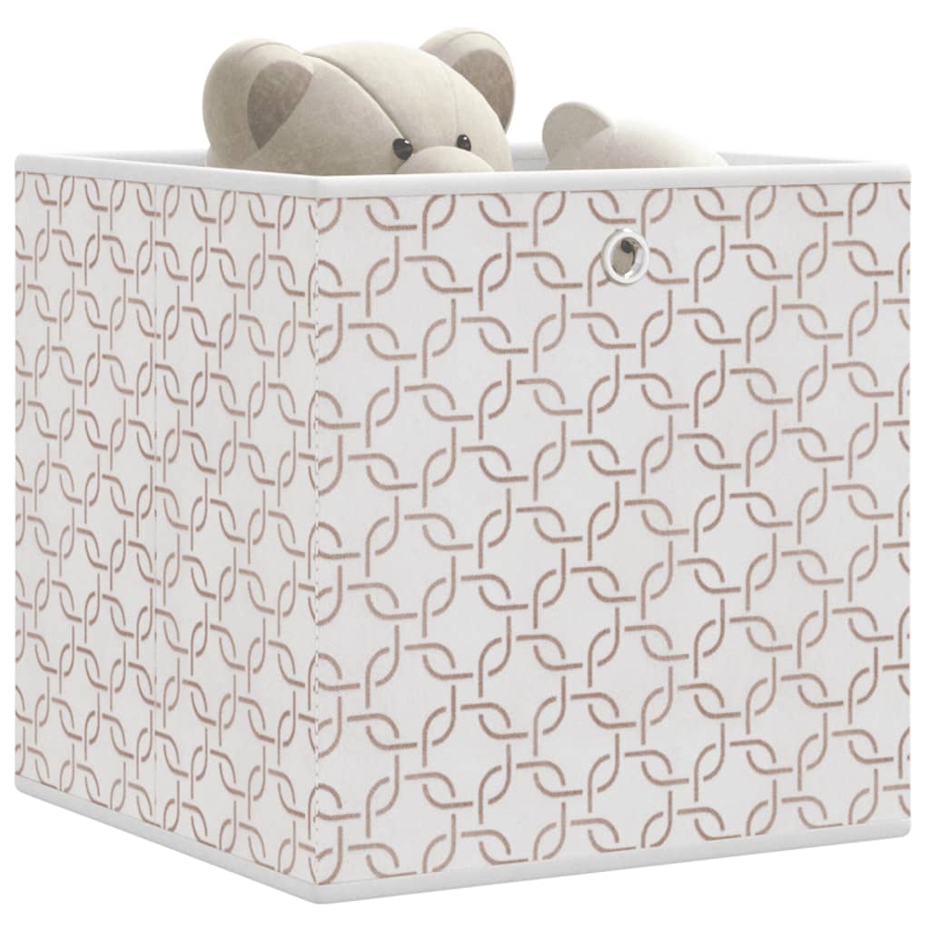 opbevaringskasser 4 stk. 32x32x32 cm foldbare stof cremefarvet