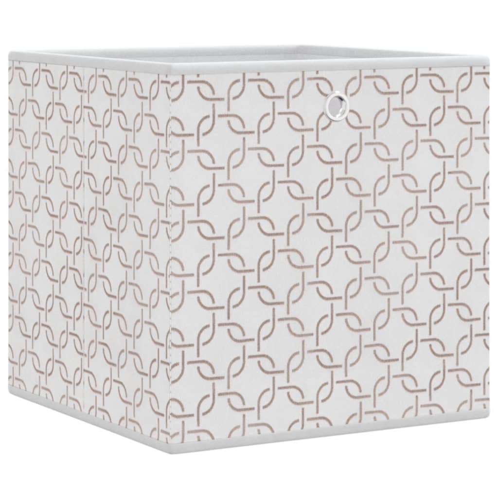 opbevaringskasser 10 stk. 32x32x32 cm foldbare stof cremefarvet