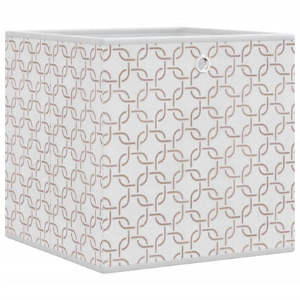 opbevaringskasser 10 stk. 32x32x32 cm foldbare stof cremefarvet