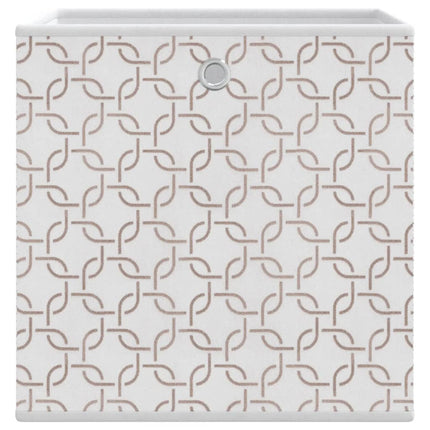 opbevaringskasser 10 stk. 32x32x32 cm foldbare stof cremefarvet
