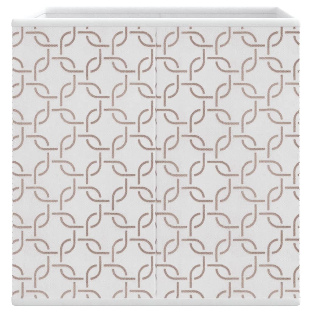 opbevaringskasser 10 stk. 32x32x32 cm foldbare stof cremefarvet