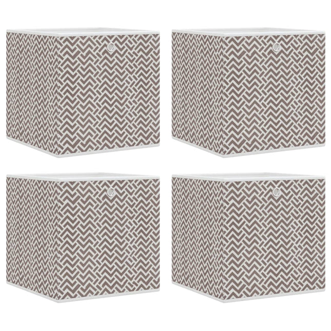 opbevaringskasser 4 stk. 32x32x32 cm foldbare stof brun